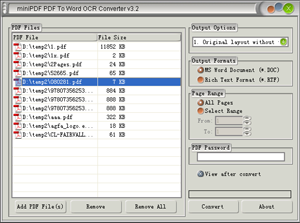 mini PDF to TXT OCR Converter
