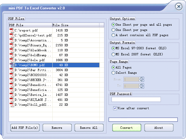 mini Acrobat to CSV Converter, Convert Acrobat files to CSV files