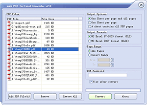 mini PDF to XLSB Converter, Convert PDF files to XLSB files