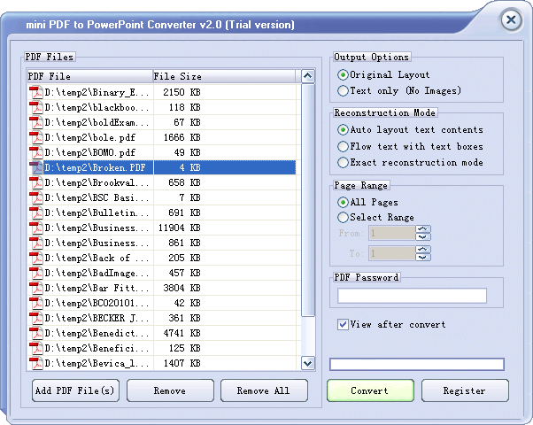 mini Acrobat to ODP Converter