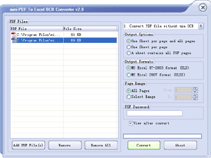 PDF to Excel 2003 OCR Converter